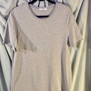 Perfectwhitetee size M light grey raw hem short sleeve tshirt dress